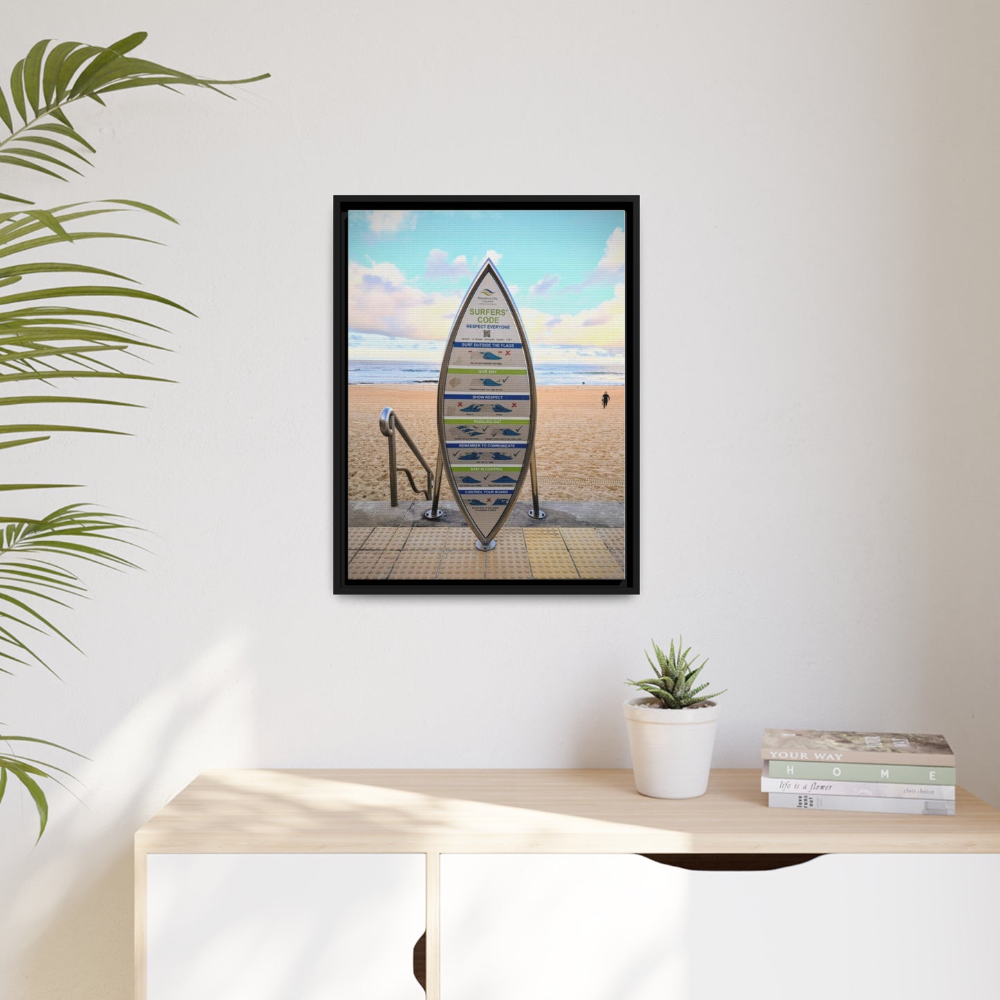 Surfers Code (framed canvas)