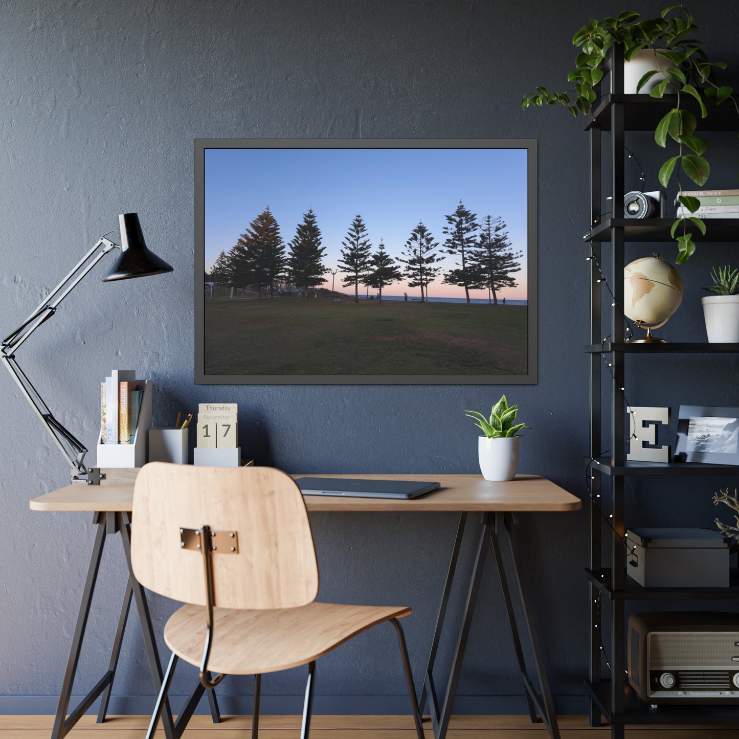 Sunset at the Beach (framed print)