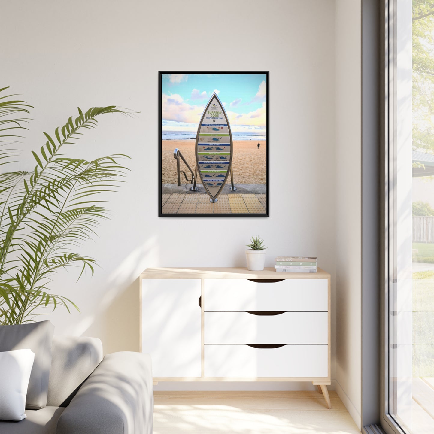 Surfers Code (framed canvas)