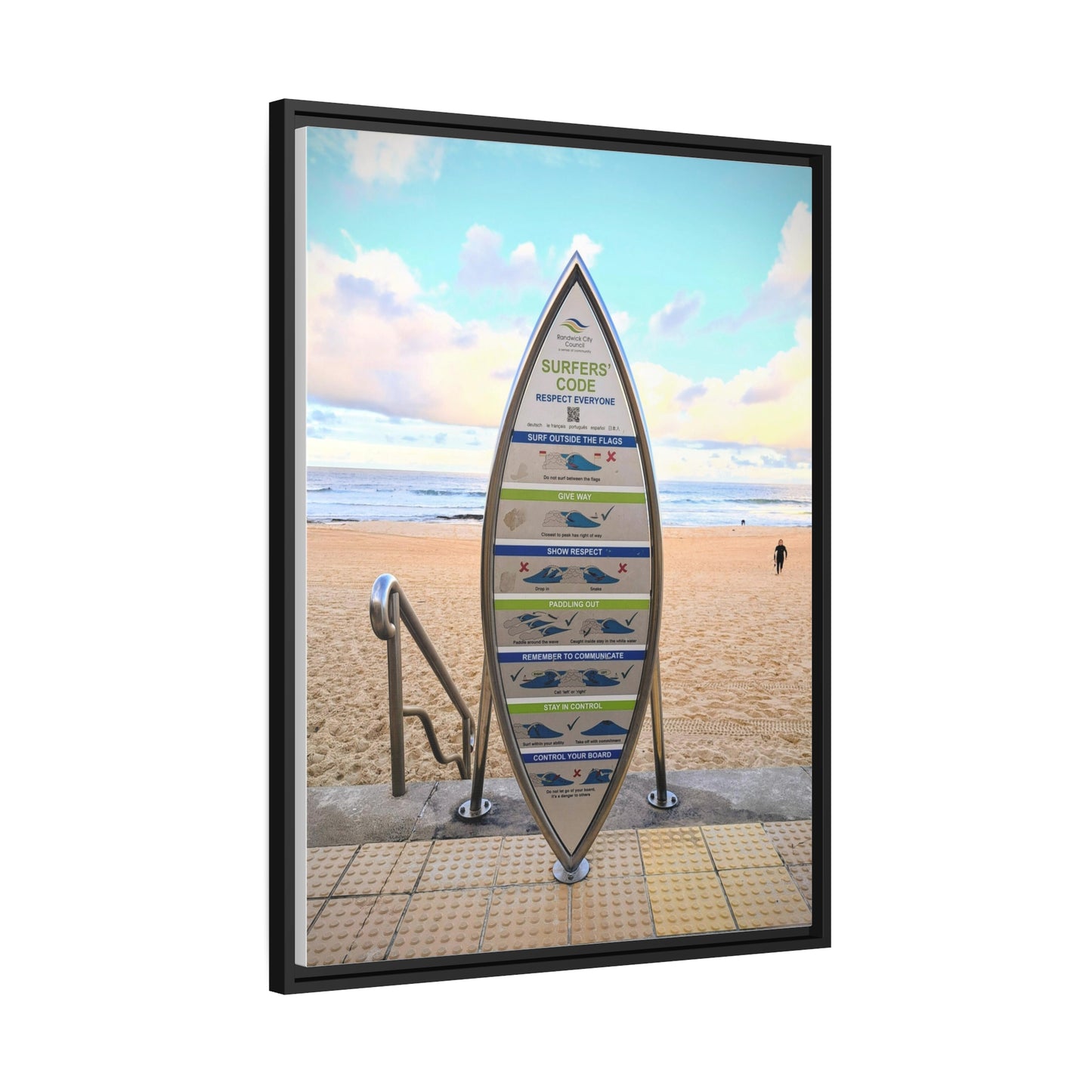 Surfers Code (framed canvas)