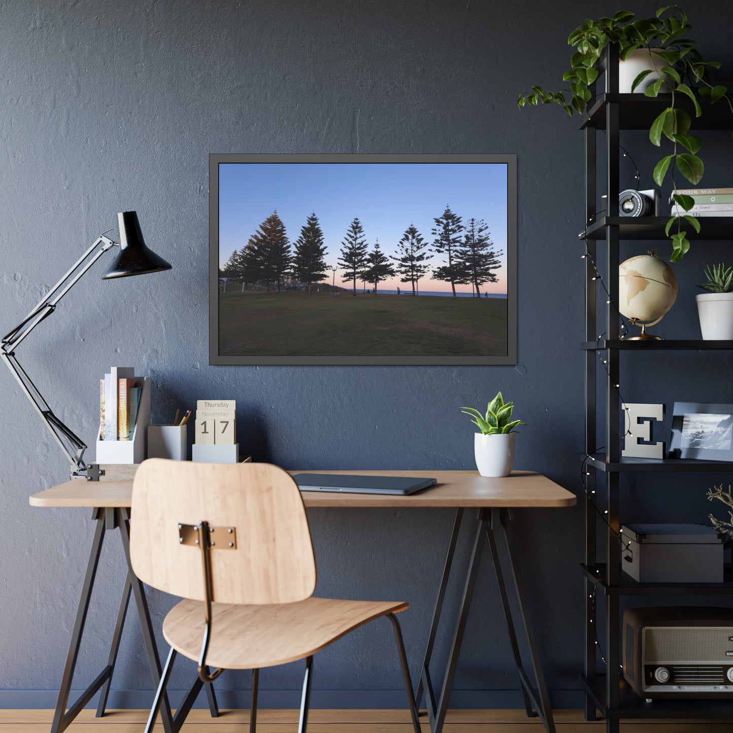 Sunset at the Beach (framed print)