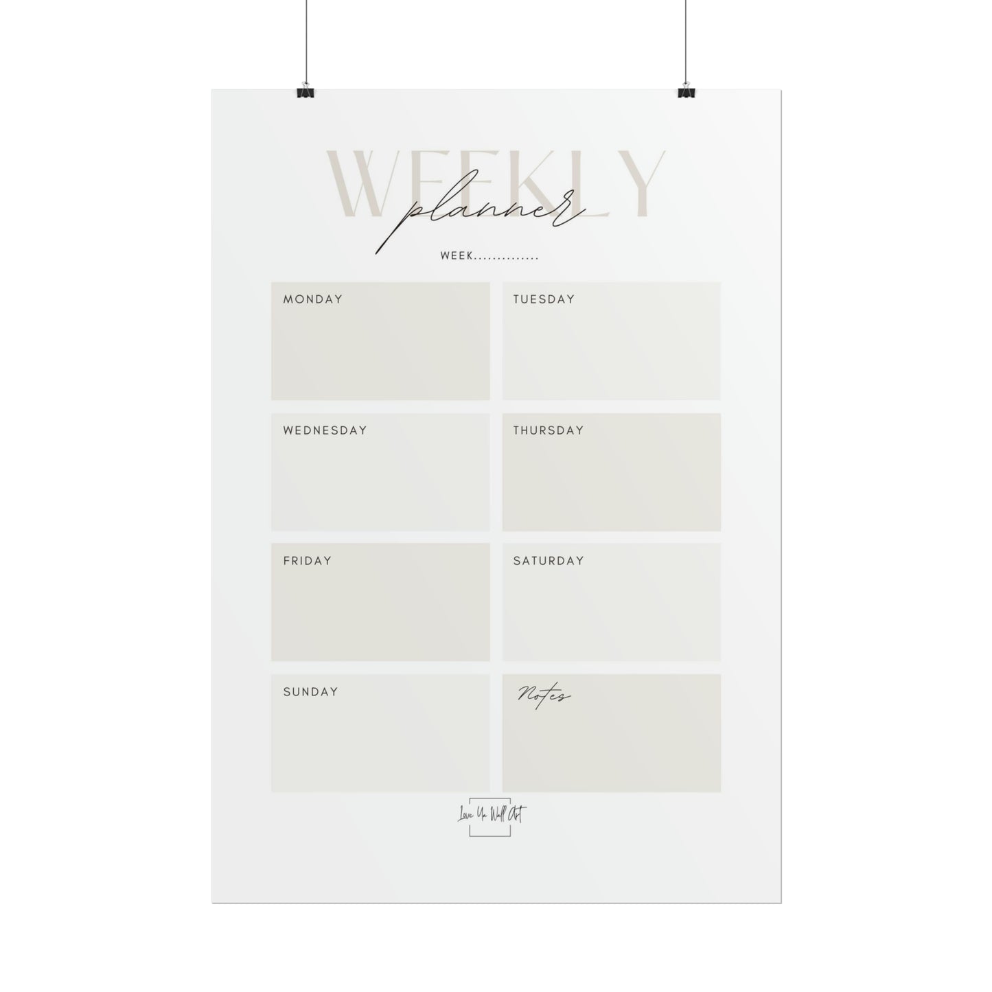 Weekly Planner Print/Poster