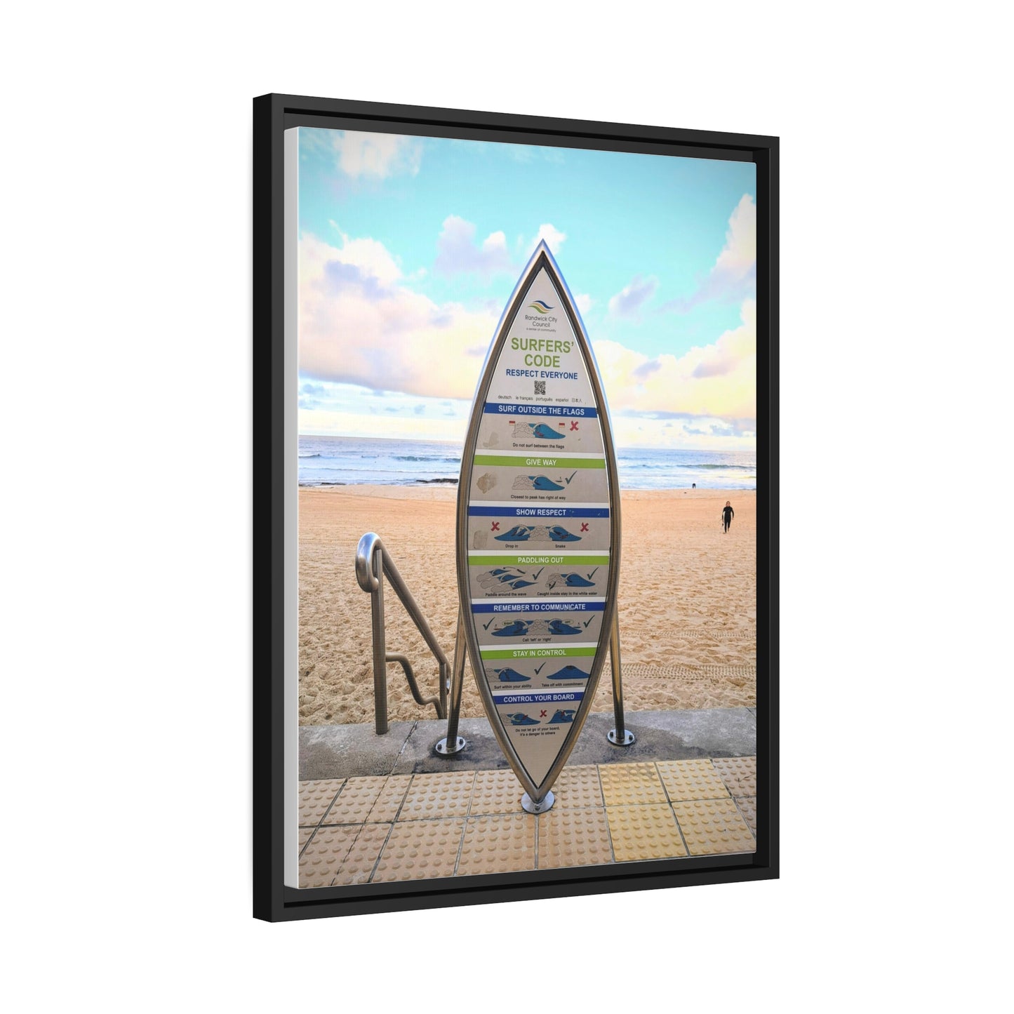 Surfers Code (framed canvas)