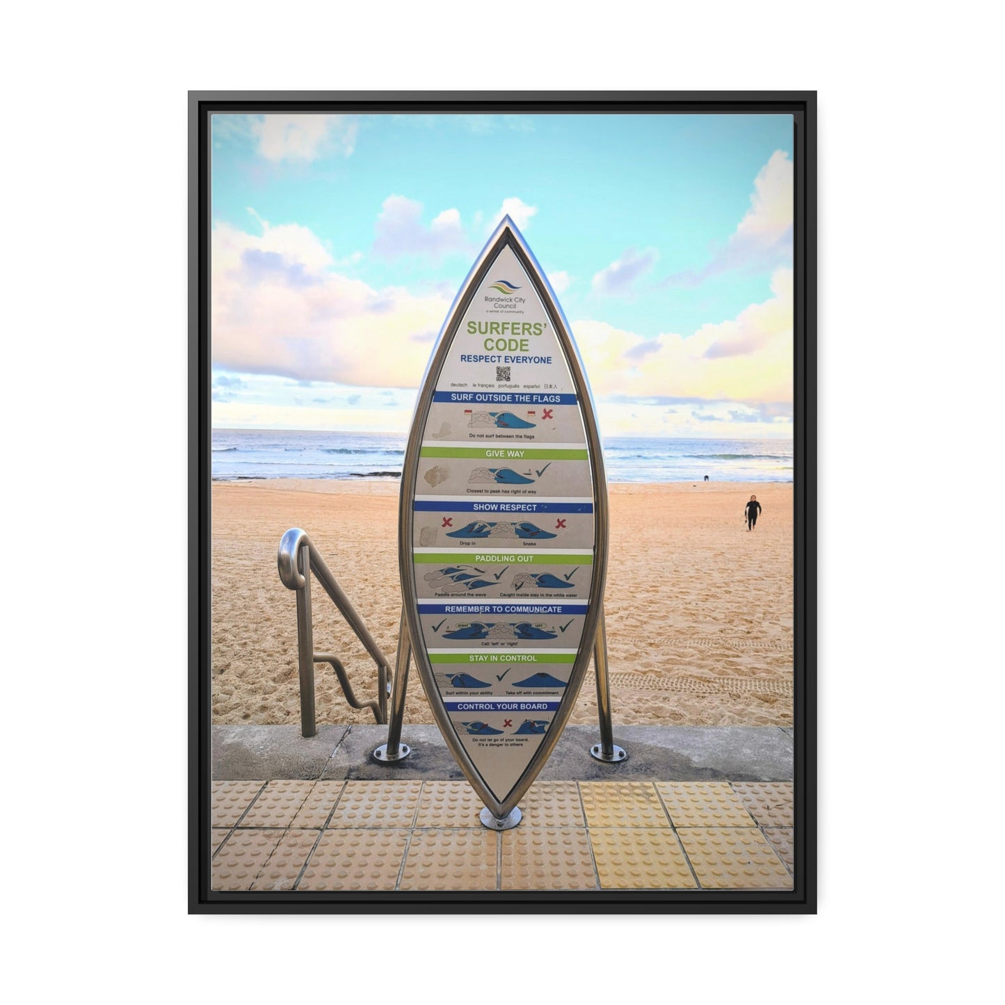 Surfers Code (framed canvas)