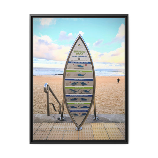 Surfers Code (framed canvas)