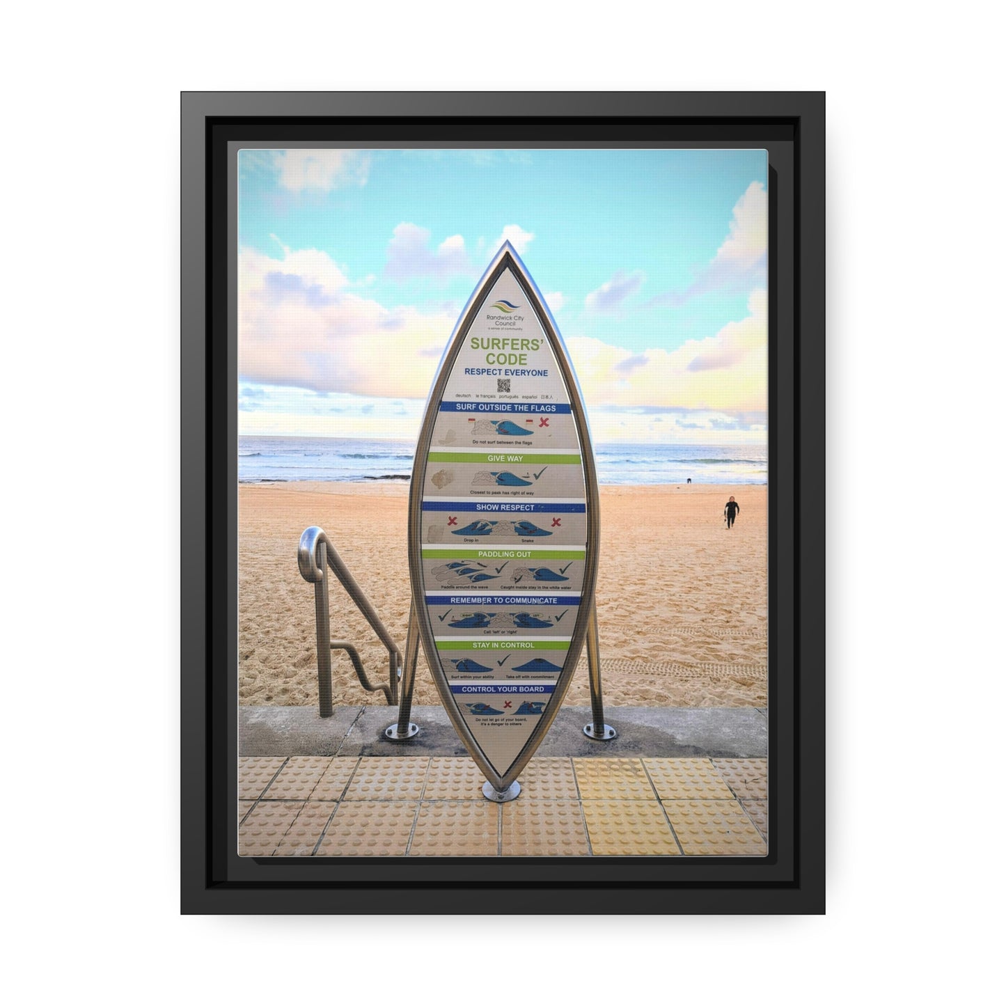 Surfers Code (framed canvas)