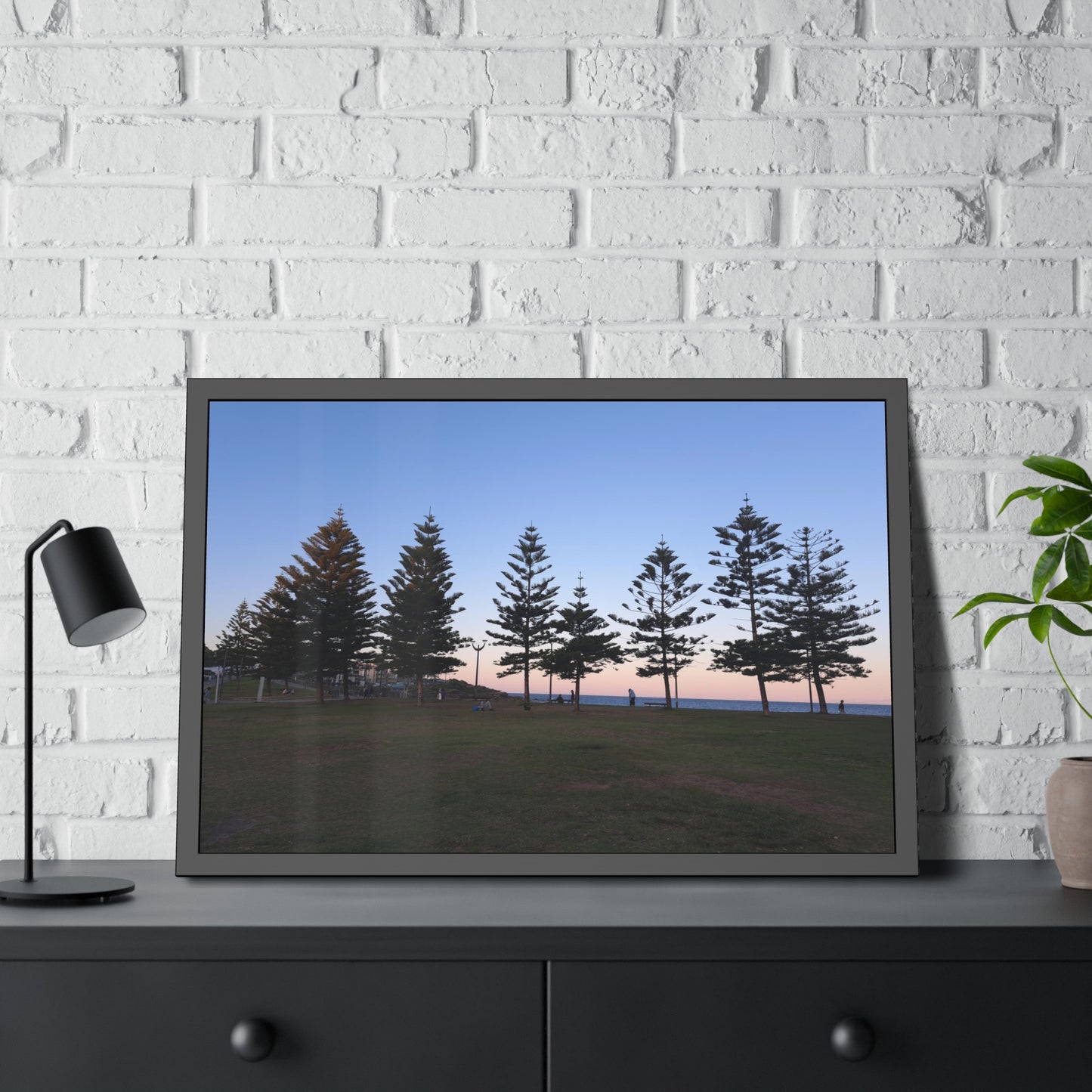 Sunset at the Beach (framed print)