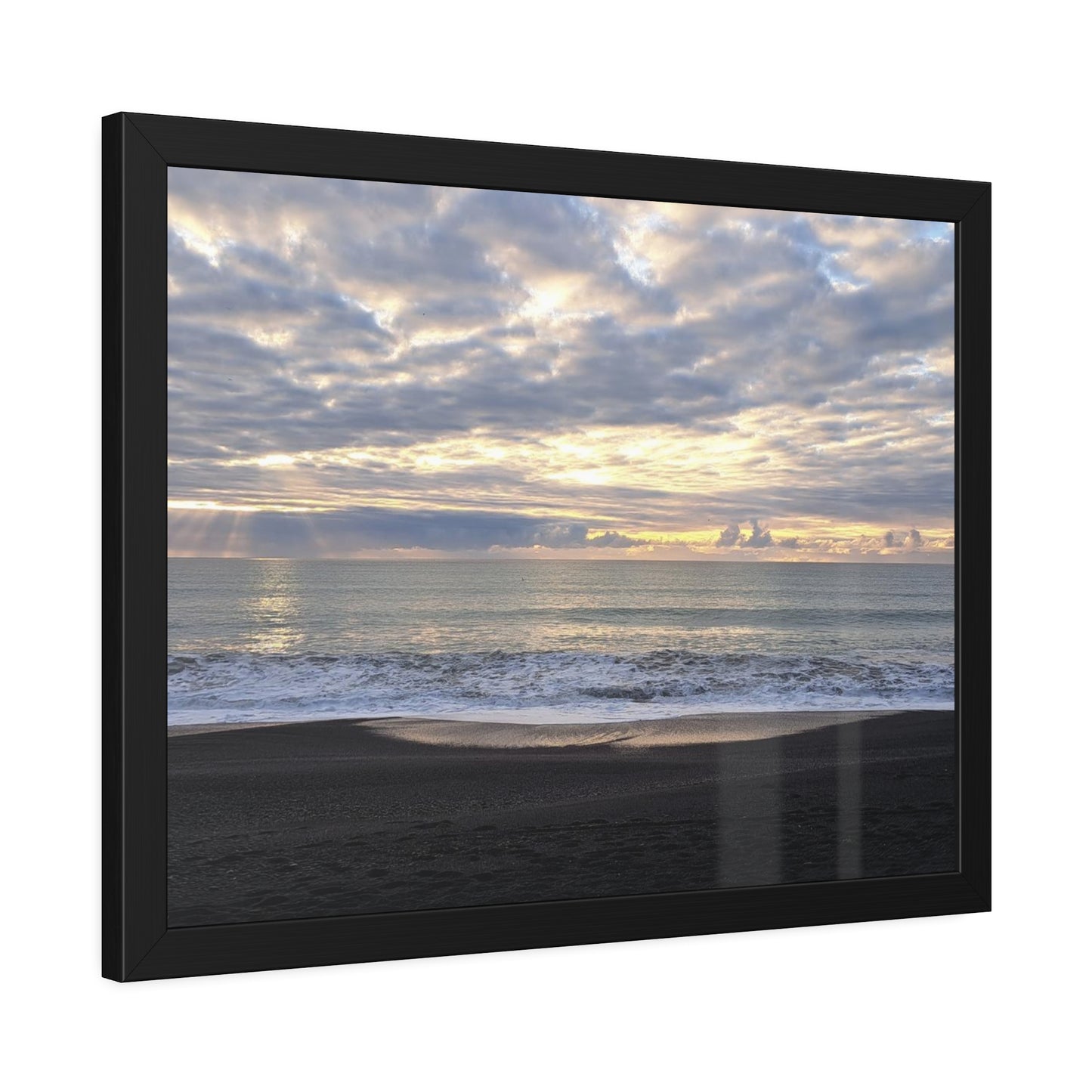 Black Beach (framed print)