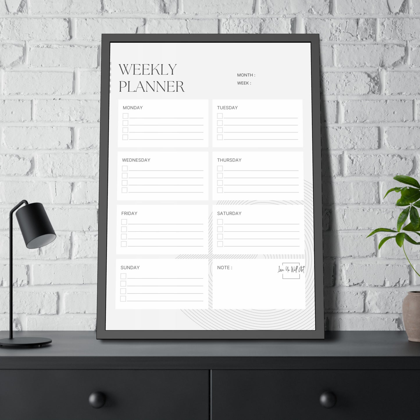 Framed Weekly Planner