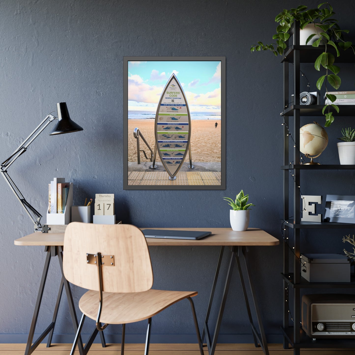 Surfers Code (framed print)