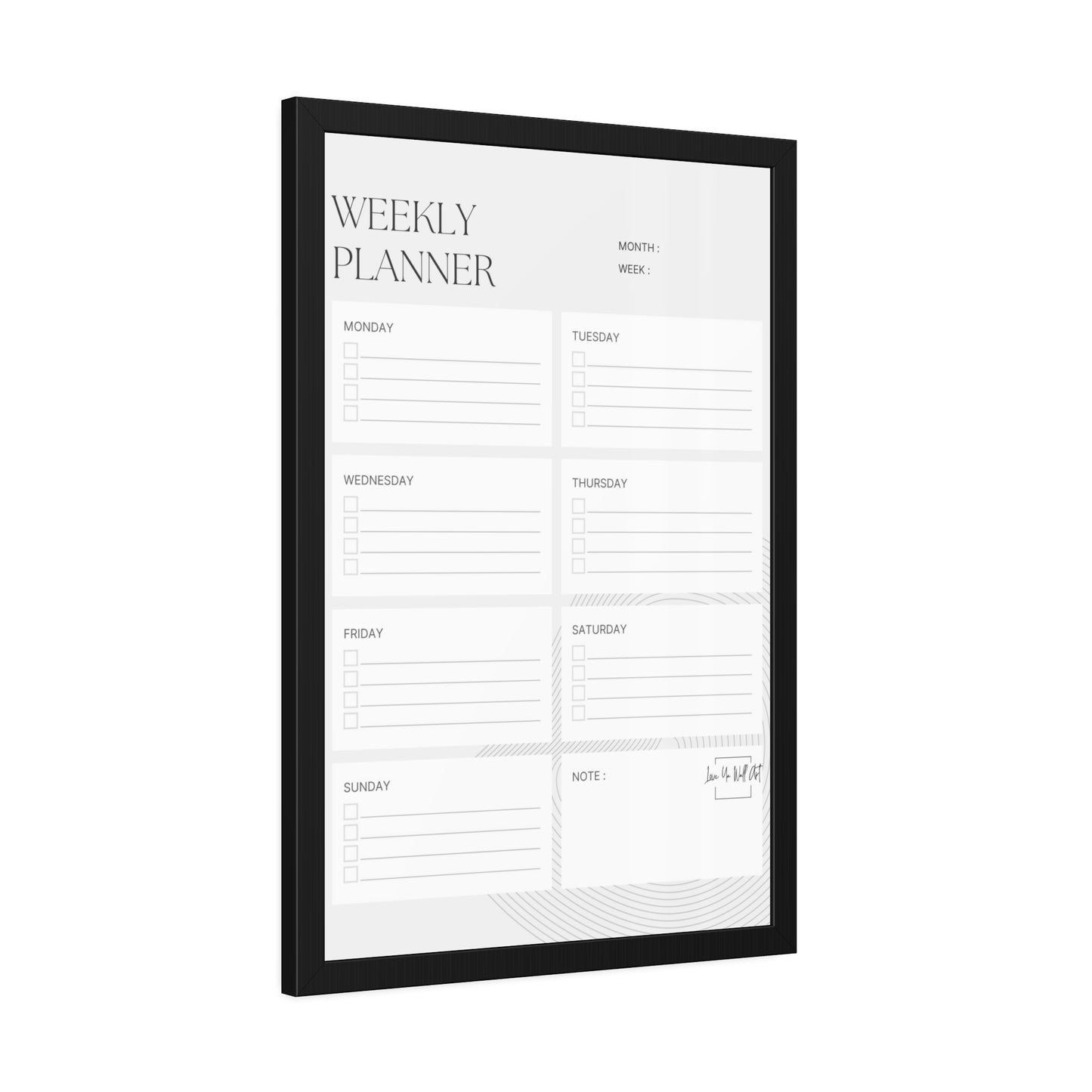 Framed Weekly Planner