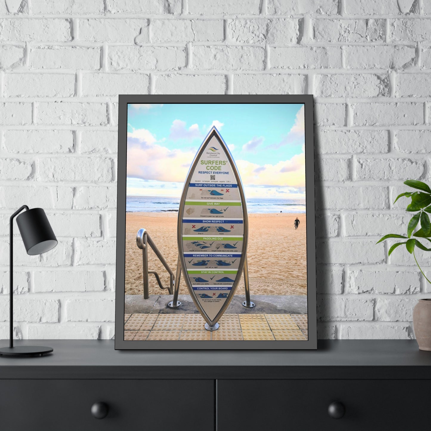 Surfers Code (framed print)