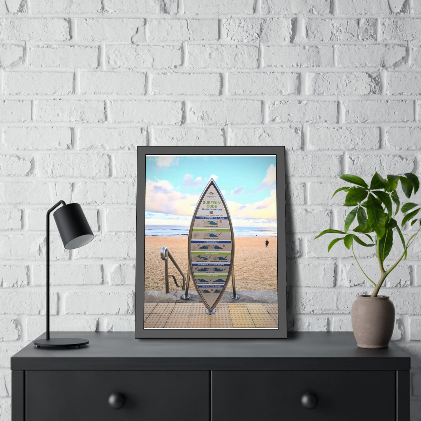 Surfers Code (framed print)