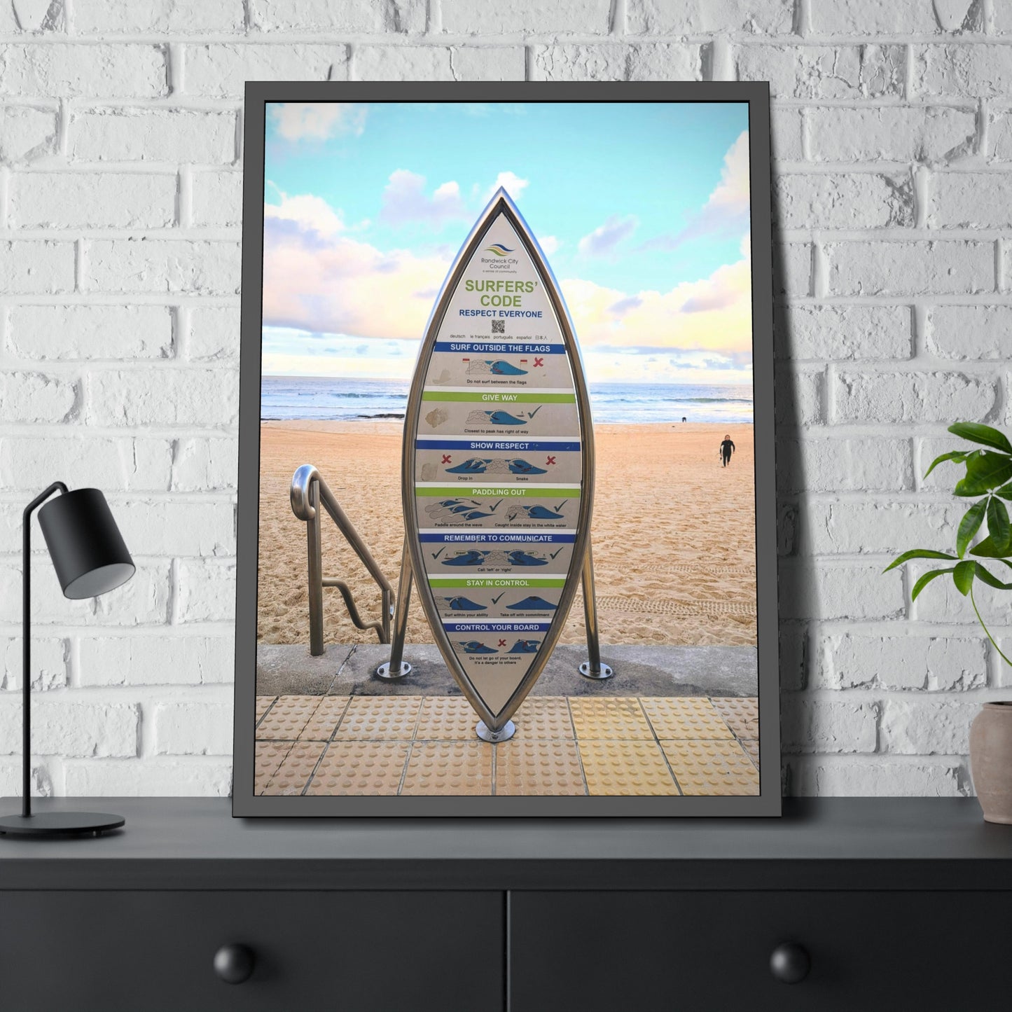 Surfers Code (framed print)