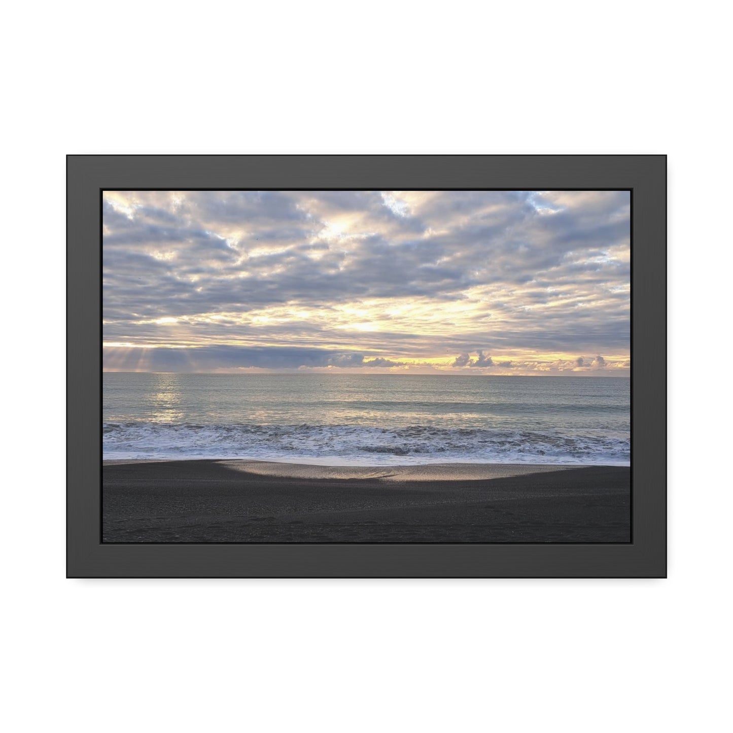 Black Beach (framed print)