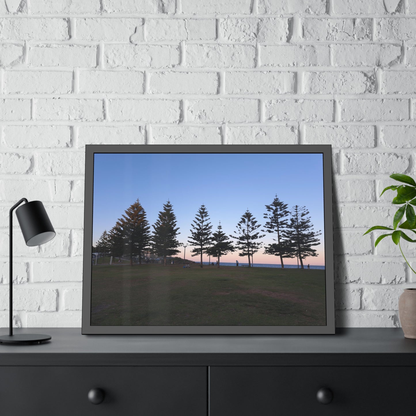 Sunset at the Beach (framed print)