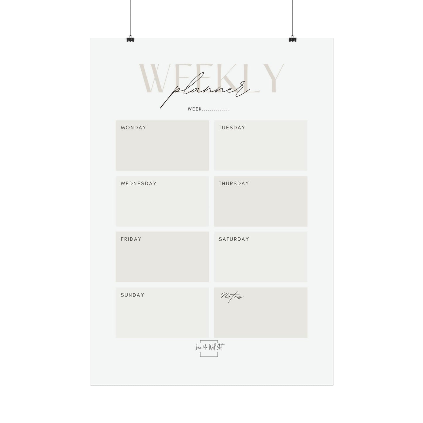 Weekly Planner Print/Poster