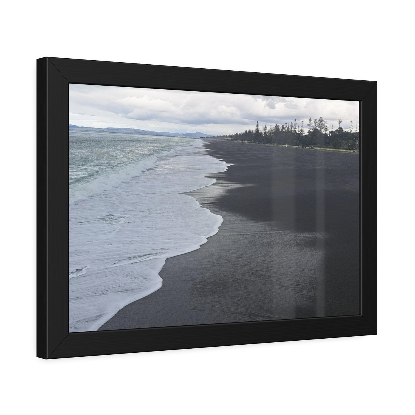 Black Beach (framed print)