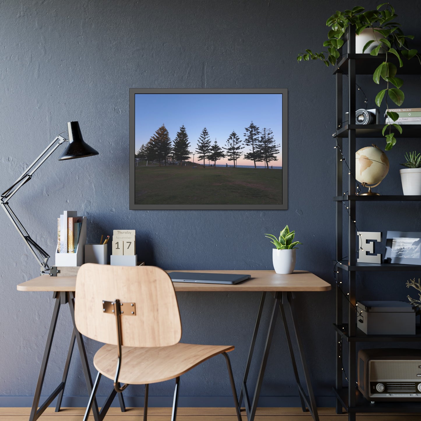 Sunset at the Beach (framed print)