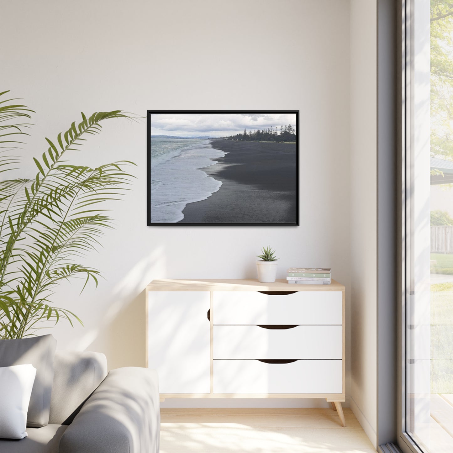 Black Beach (framed canvas)