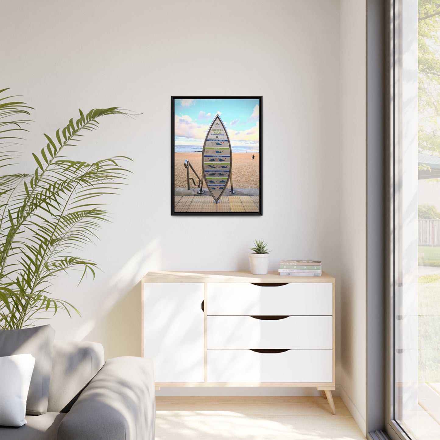 Surfers Code (framed canvas)