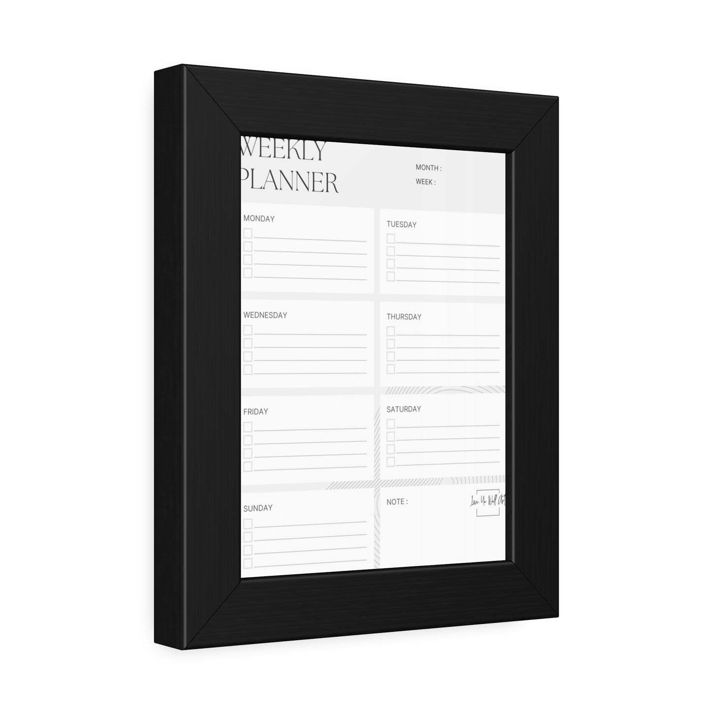 Framed Weekly Planner