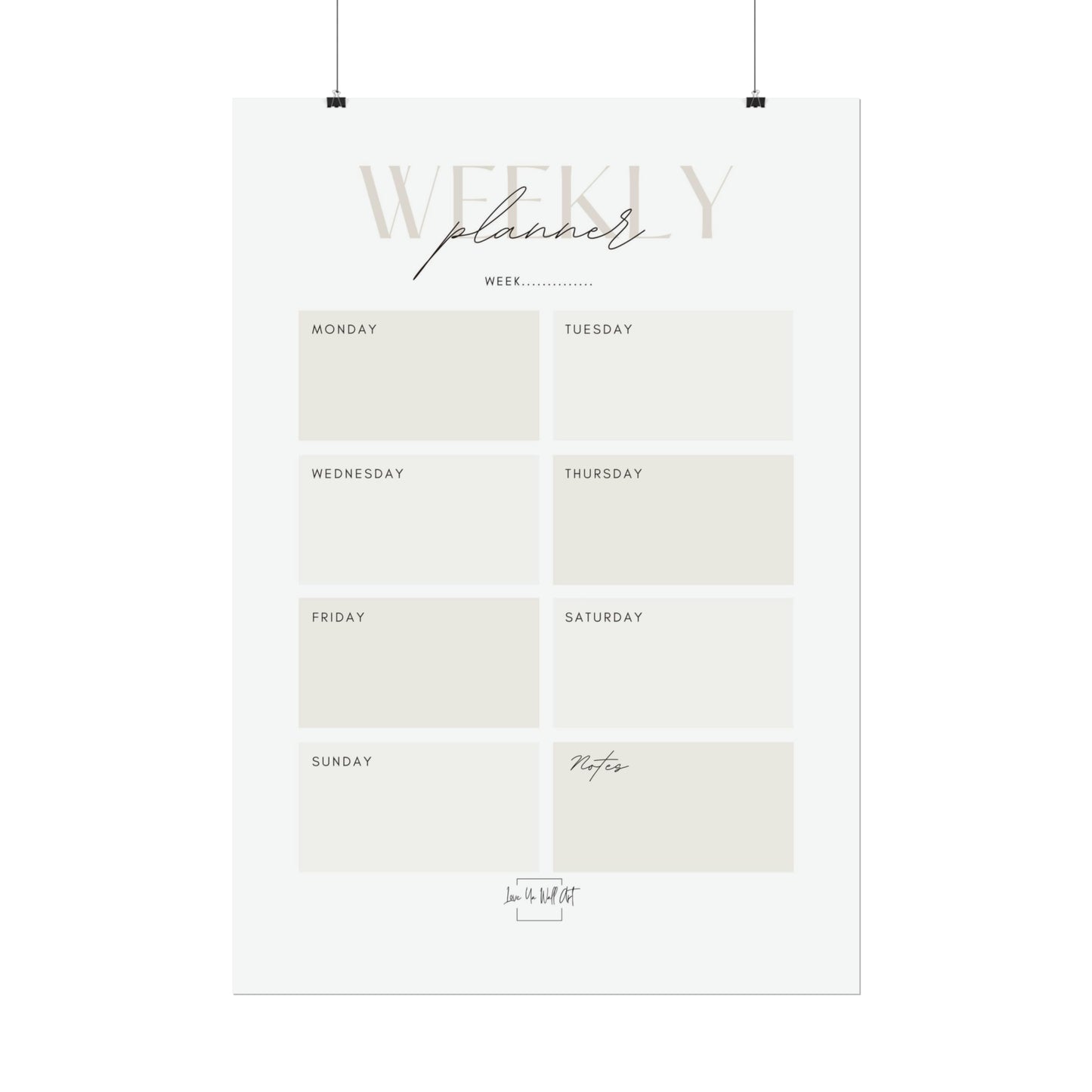 Weekly Planner Print/Poster