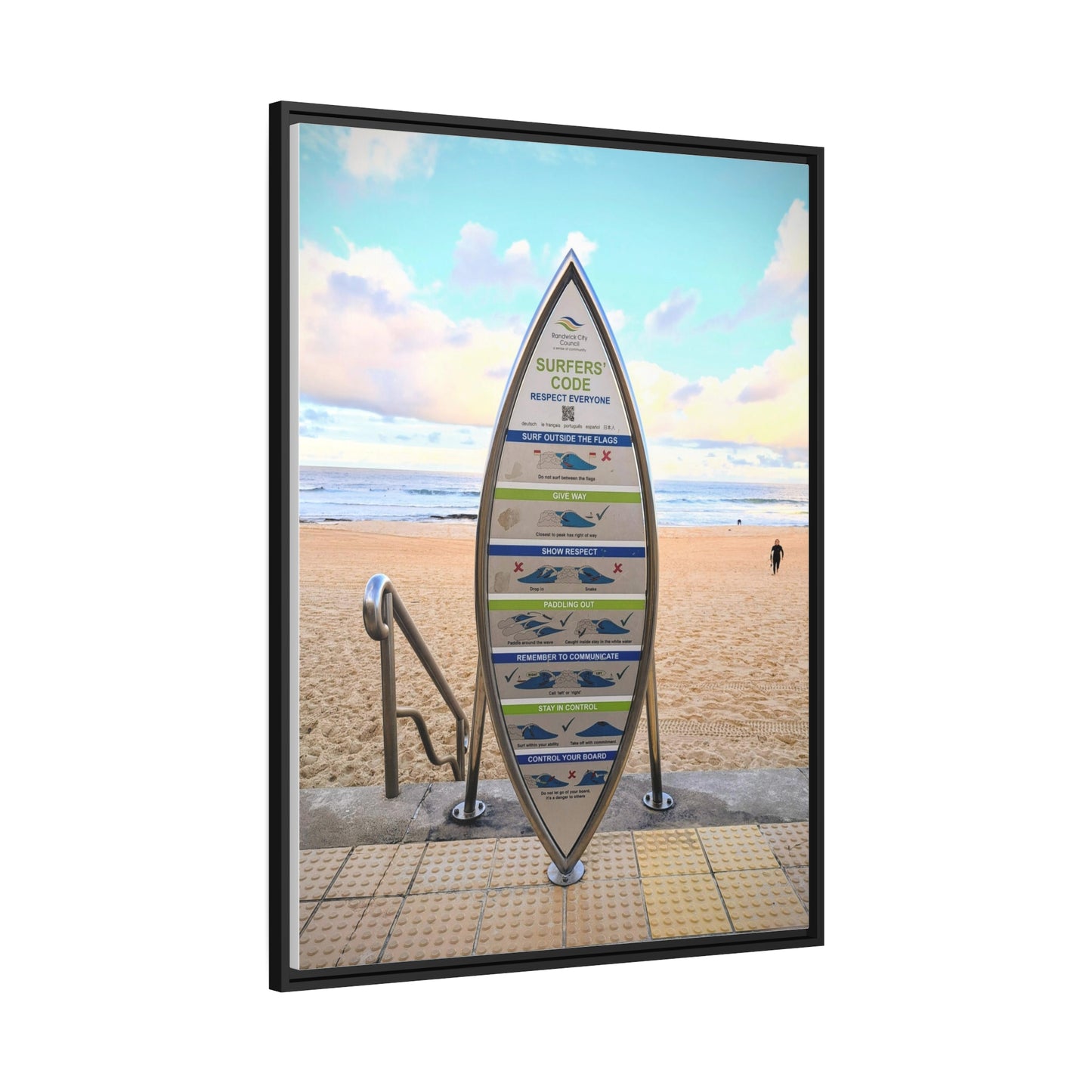 Surfers Code (framed canvas)