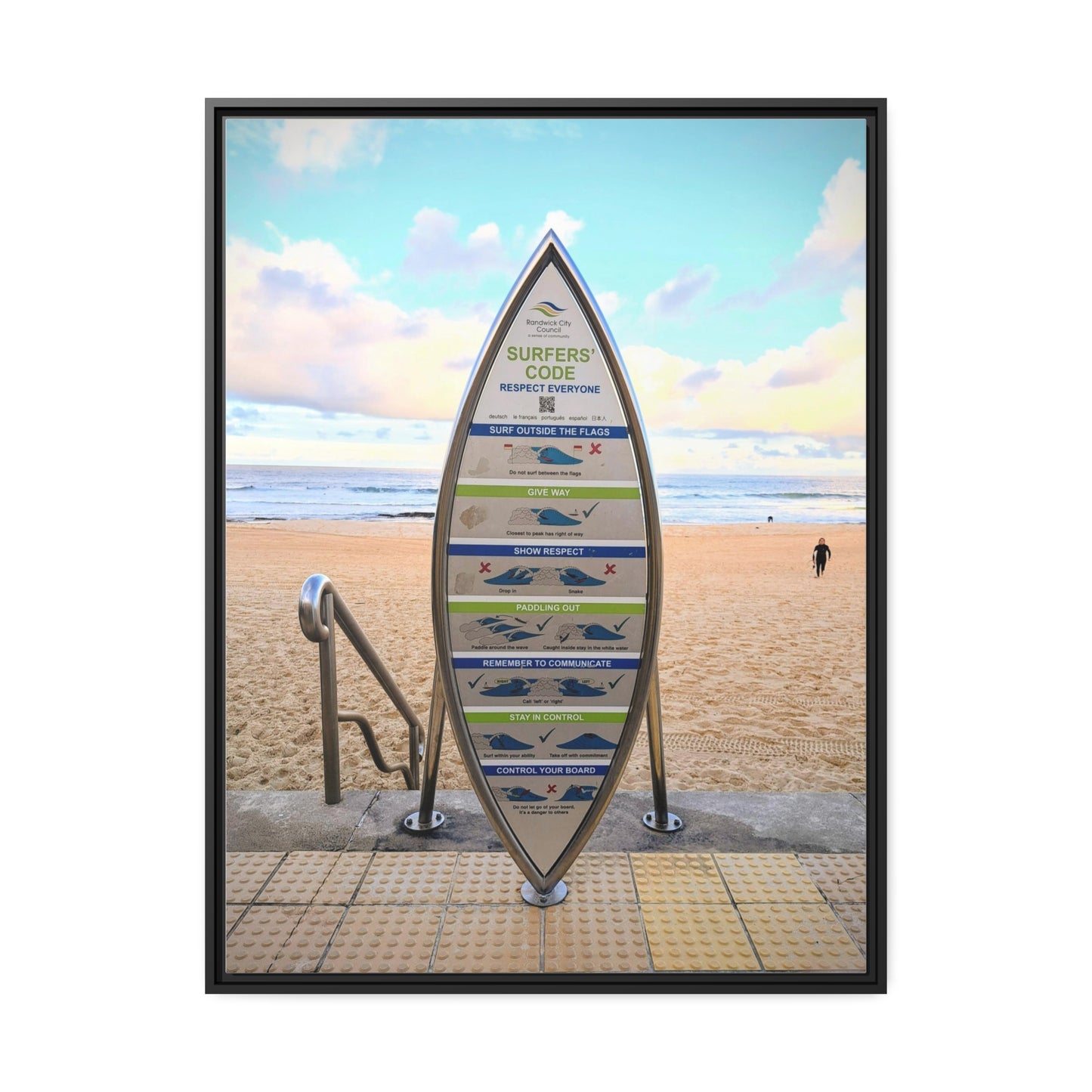 Surfers Code (framed canvas)