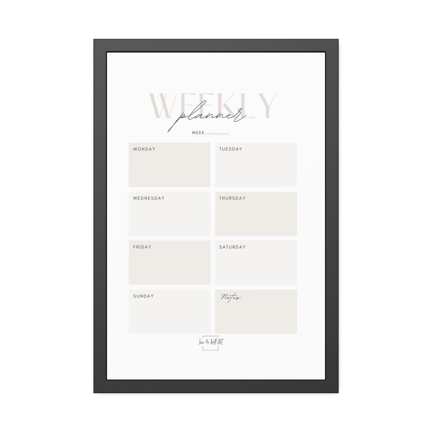 Framed Weekly Planner