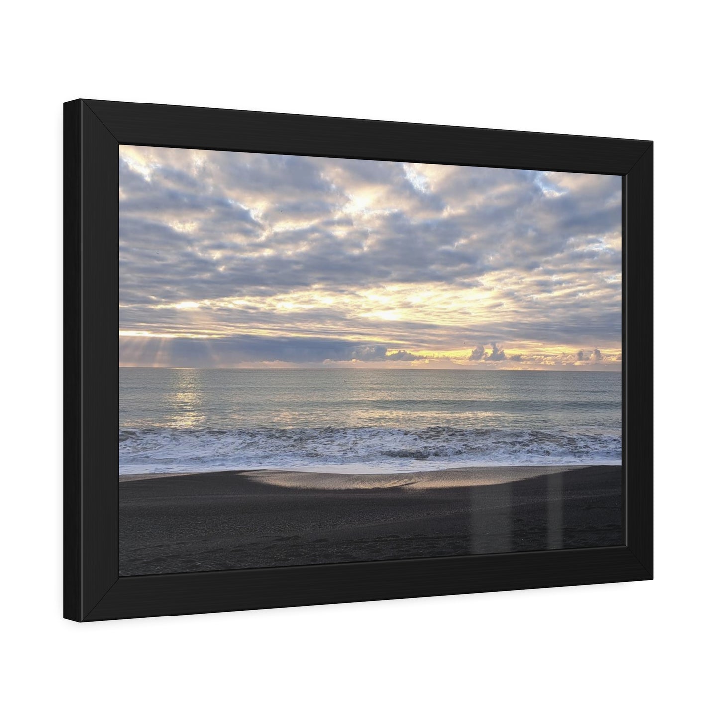 Black Beach (framed print)