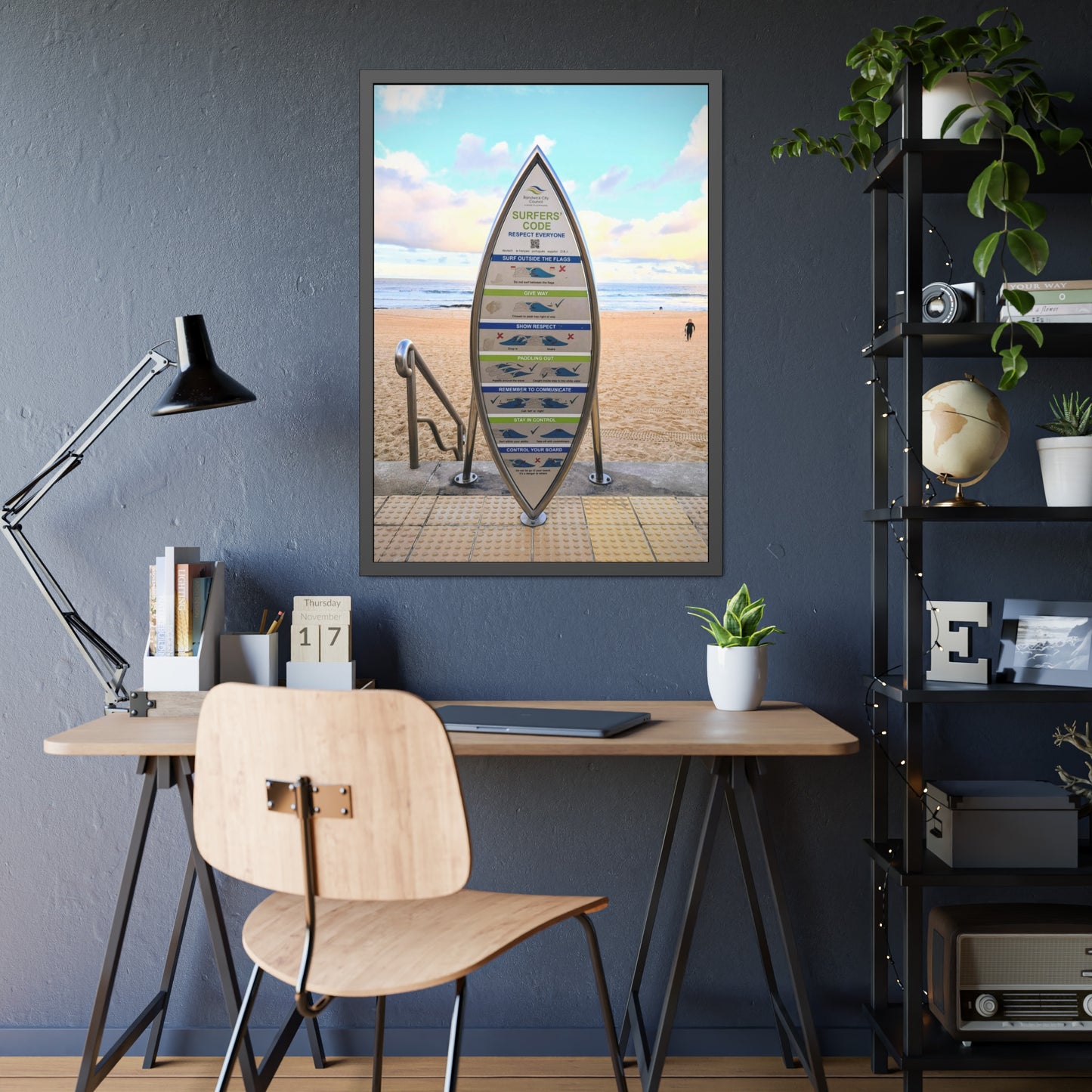 Surfers Code (framed print)