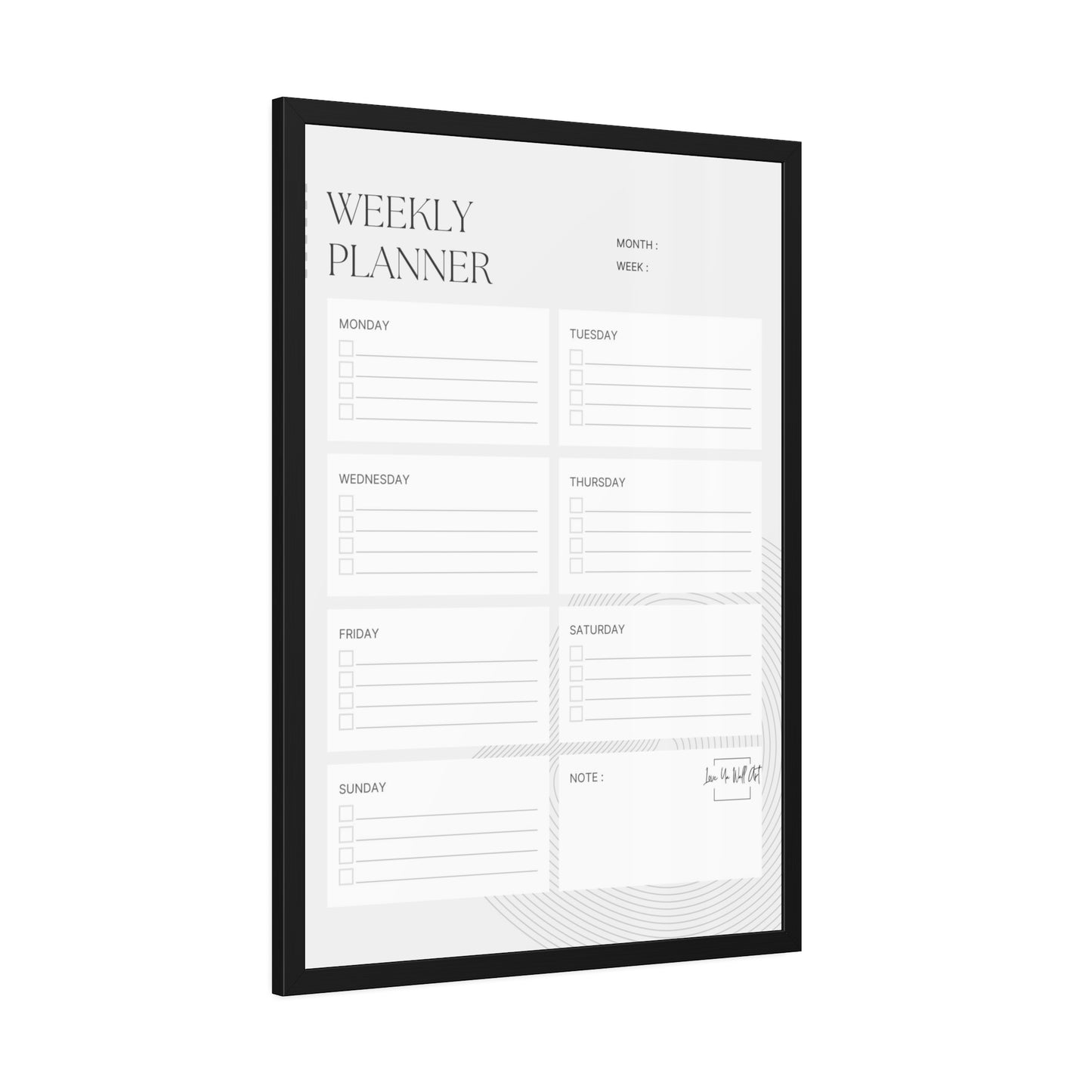 Framed Weekly Planner