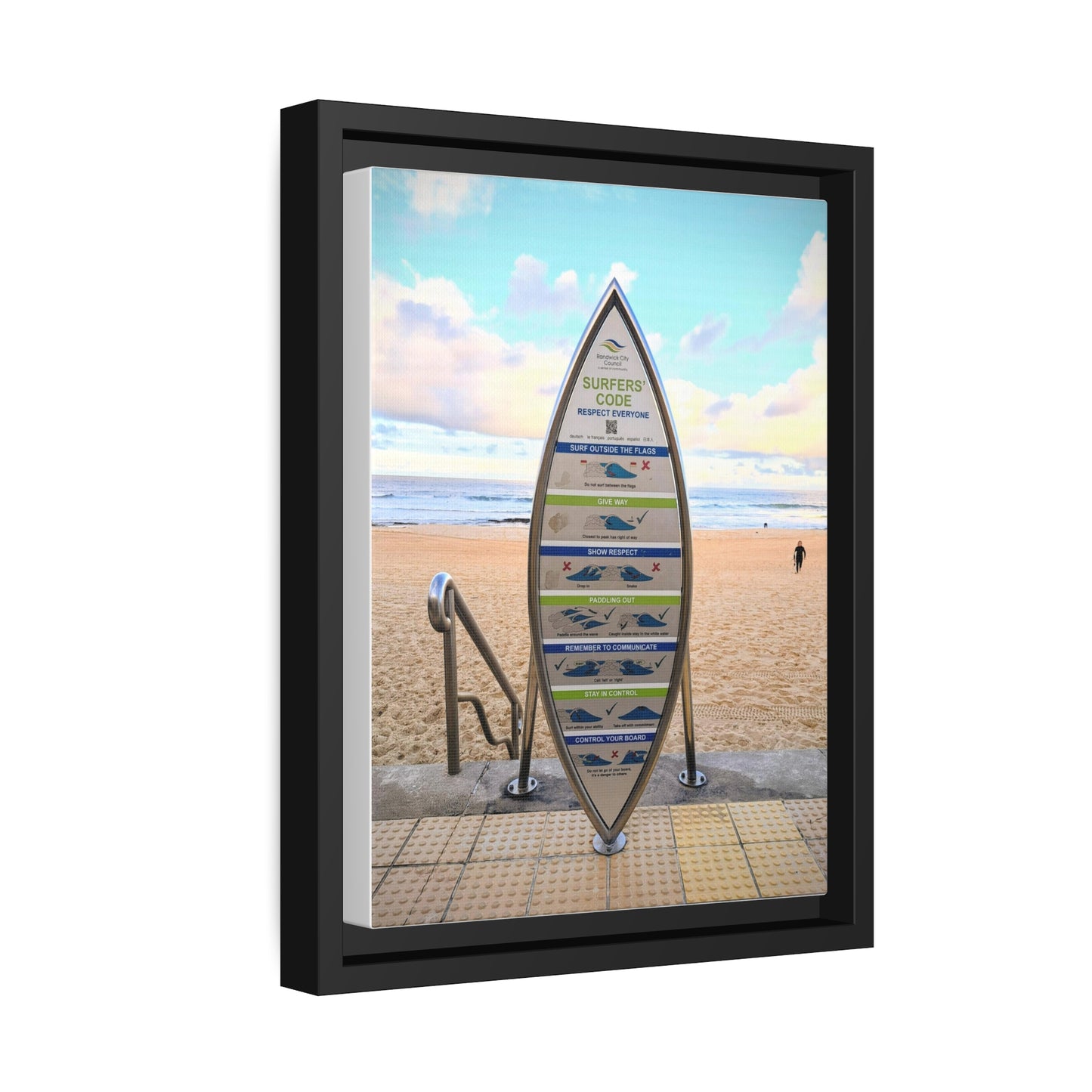 Surfers Code (framed canvas)